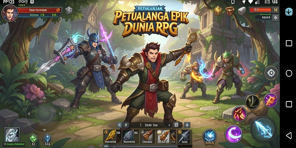 Tampilan screenshot gameplay RPG yang menarik dan penuh aksi.