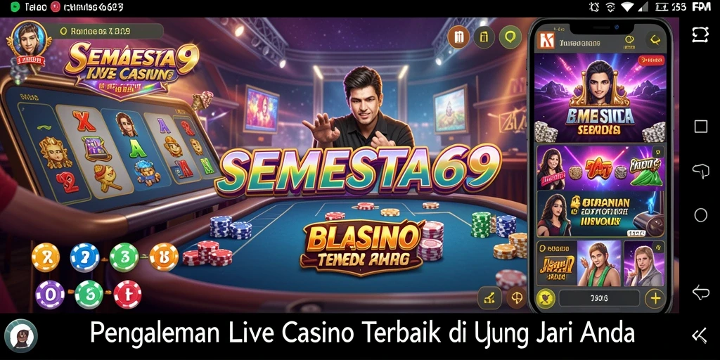 Screenshot gameplay SEMESTA69 dengan dealer profesional yang berinteraksi dengan pemain.